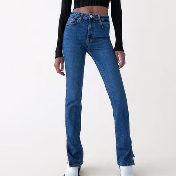 Zara | Jeans | Zara Dark Wash Split Hem 